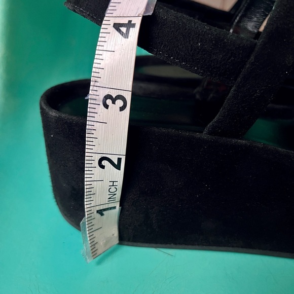 FURLA CAPRICCIO SLINGBACK BLACK PLATFORM SUEDE SANDALS - Picture 10 of 11